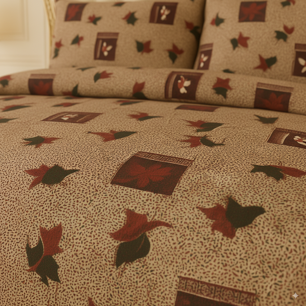 3 Pcs Walnut Mosaic Double Bed King Size Bed Sheet Set | Crystal Cotton