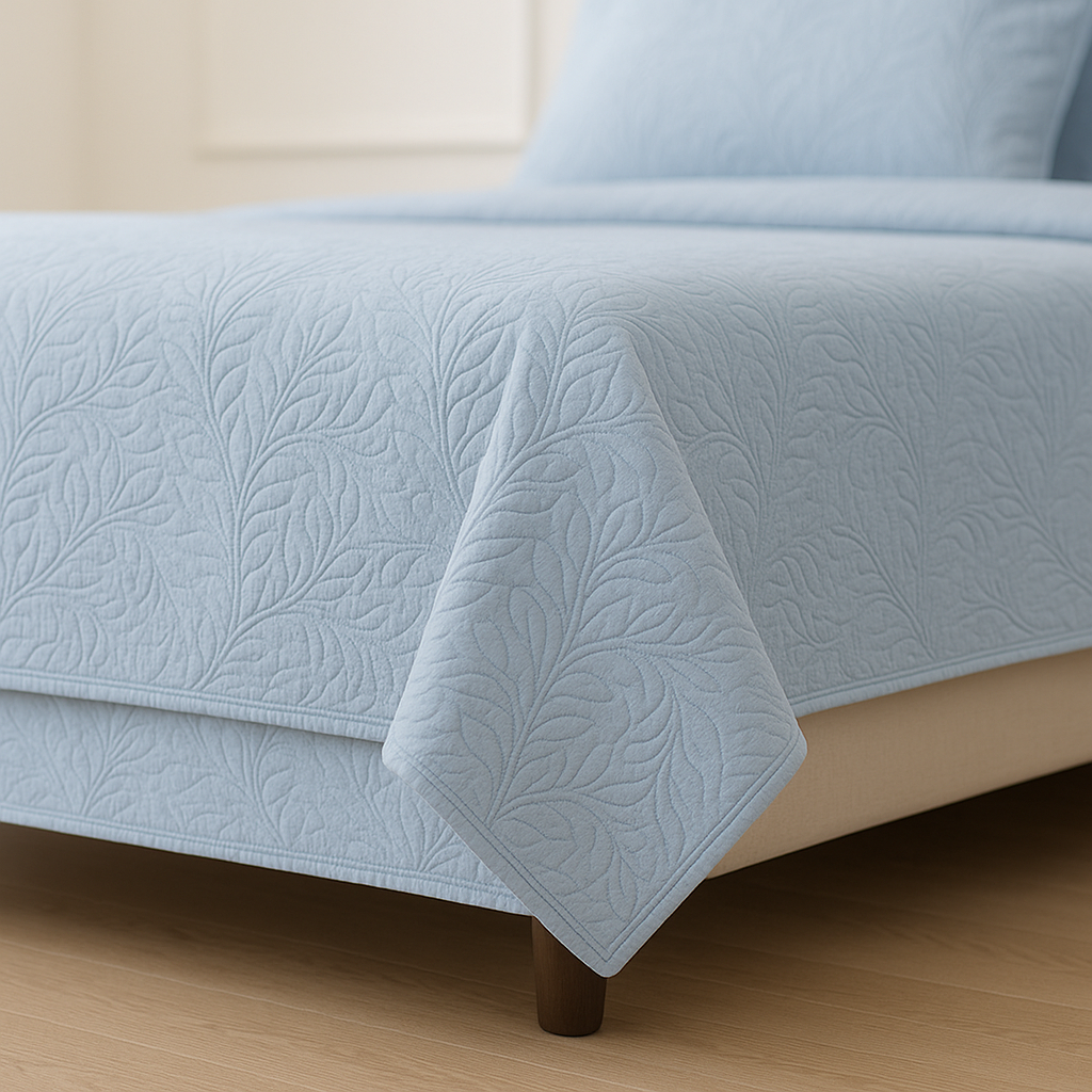 Sky Blue - Luxury King Size 3Pcs Bed Spread Set | Egyptian Cotton
