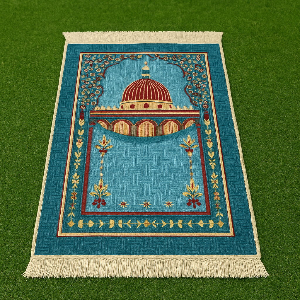 Turquoise Dome Premium Velvet Prayer Mat