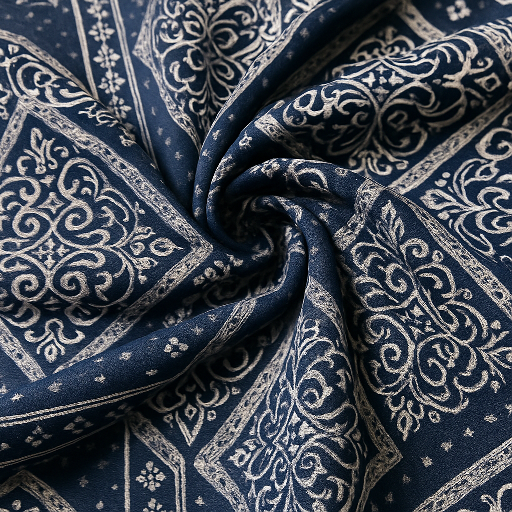 Sapphire Arabesque Crystal Cotton King Size Bed Sheet Set (3-Piece)