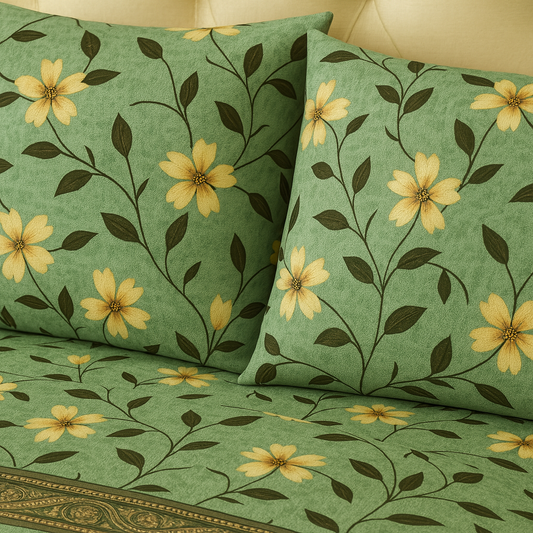 ورڈنٹ پیسلے پیور کاٹن پریمیم بیڈ شیٹ سیٹ (3 ٹکڑا)