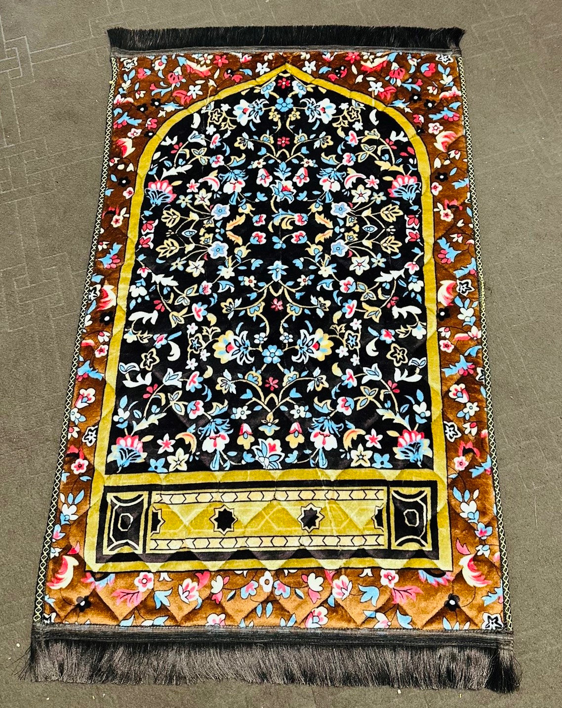 Amber Petals Orthopedic Foam Quilted Padded Prayer Mat