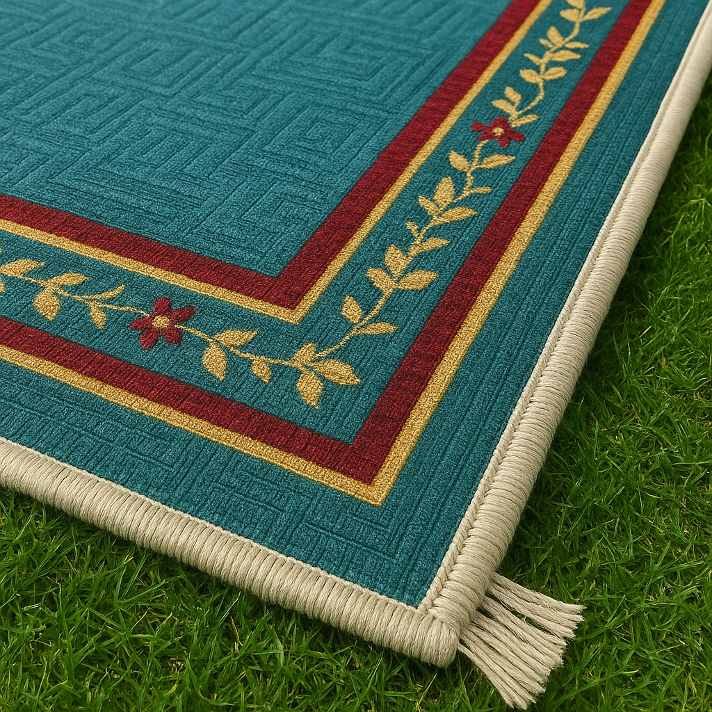 Turquoise Dome Premium Velvet Prayer Mat