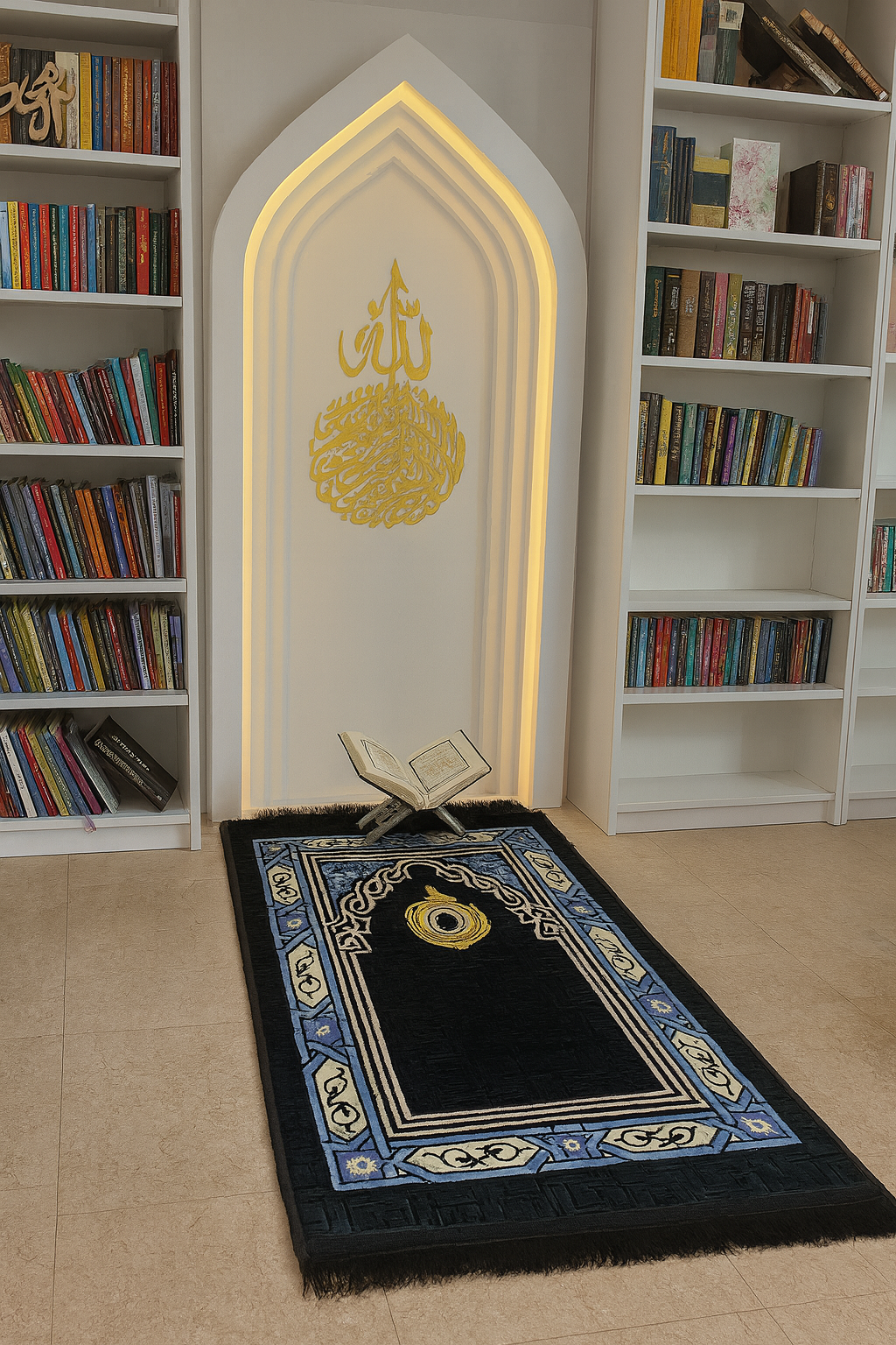 Azraq Arch Premium Velvet Prayer Mat