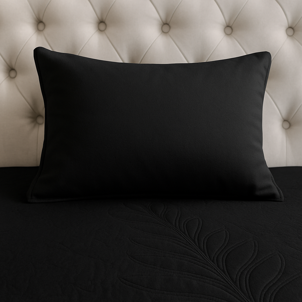 Black - Luxury King Size 3Pcs Bed Spread Set | Egyptian Cotton
