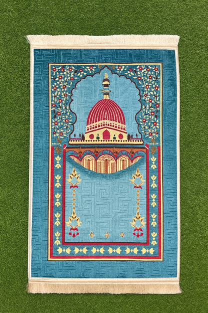Turquoise Dome Premium Velvet Prayer Mat