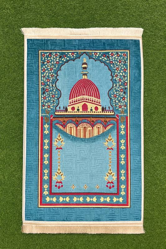 Turquoise Dome Premium Velvet Prayer Mat