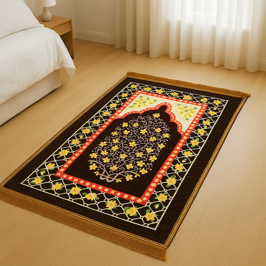 Saffron Petalframe Premium Prayer Mat