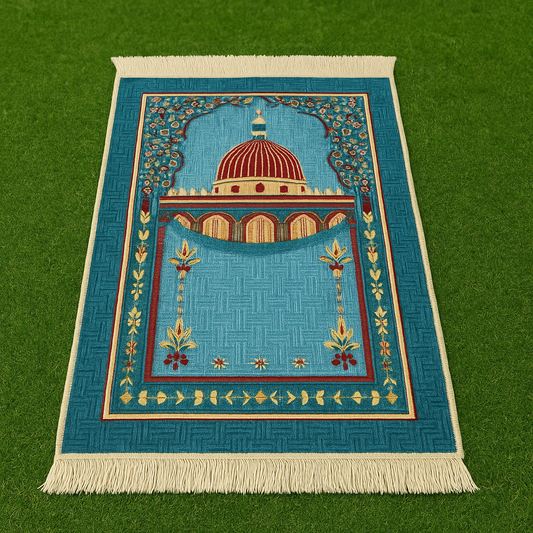 Turquoise Dome Premium Velvet Prayer Mat