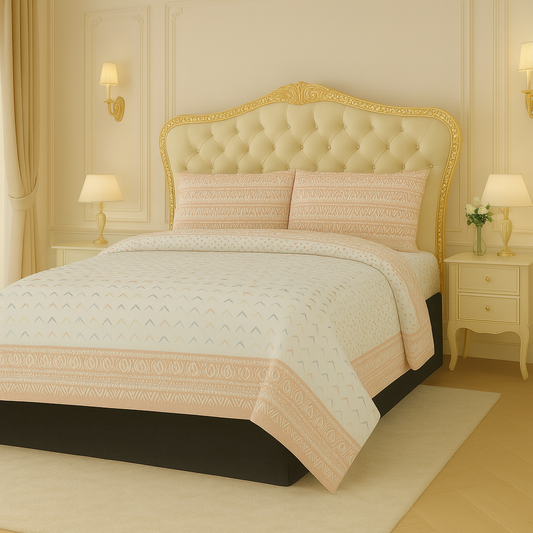 Pink Whisper King Size Bed Sheet Set (3-Piece)