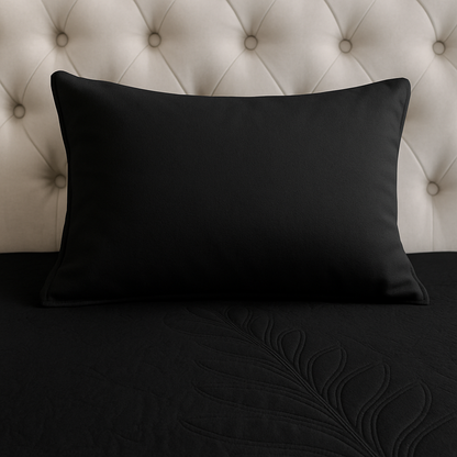 Black - Luxury King Size 3Pcs Bed Spread Set | Egyptian Cotton